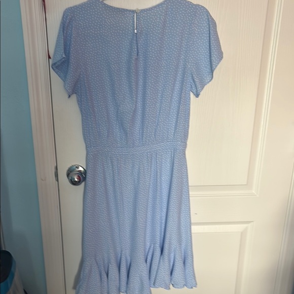 LOFT Blue and White Ruffled Mini Sundress - Picture 6 of 8